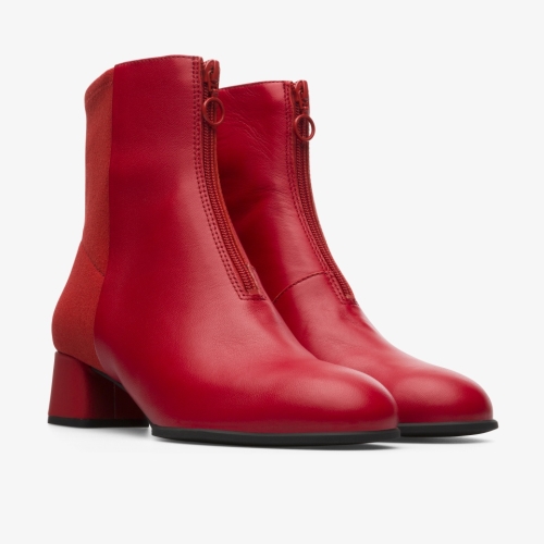 Camper Katie Ankle Boots Red - Womens Singapore WWEQCV-943